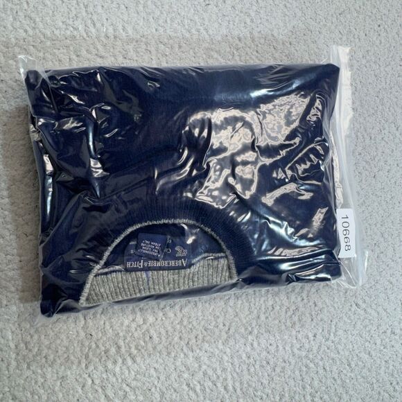 Vintage Abercrombie & Fitch Sweater Men Large Blue  Lambswool Country Crew 90s - Picture 13 of 13